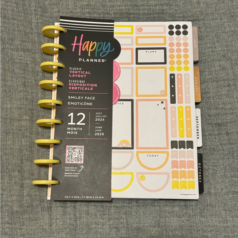 Happy Planner Vertical Layout July 2024-June 2025 Refill